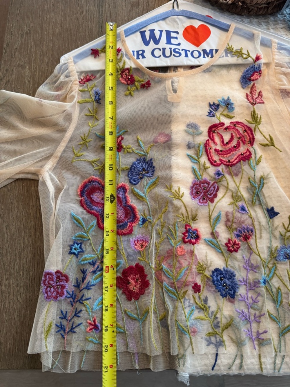 BY ANTHROPOLOGIE LONG-SLEEVE APPLIQUÉ MESH TOP - Picture 16 of 16